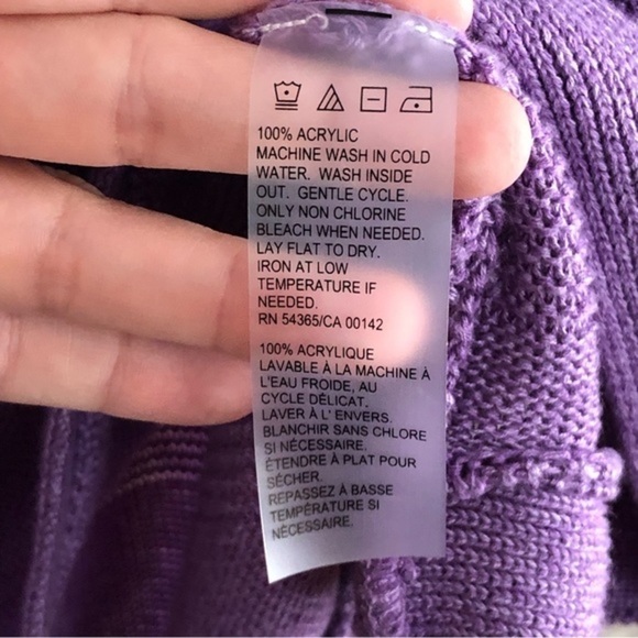 ALIA Petites Size Med Purple Boatneck Knit Sweater - Picture 5 of 5
